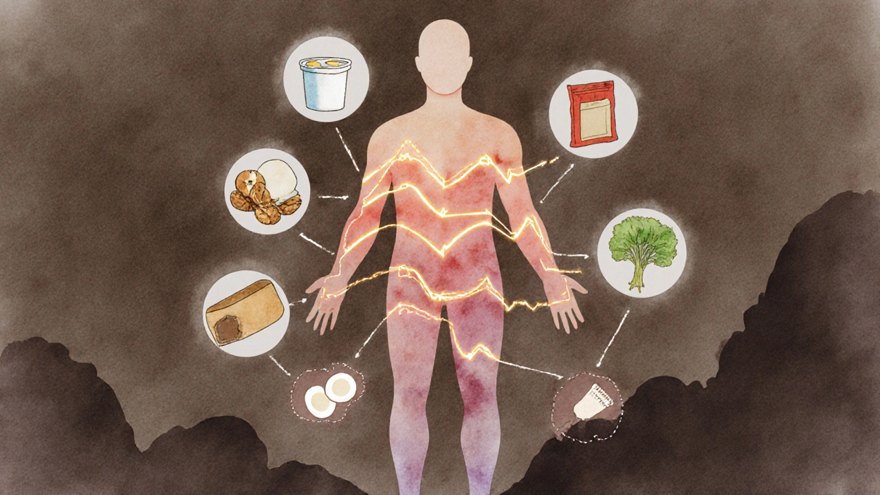 Abstraktní znázornění stabilní hladiny cukru v krvi při pravidelném jídelníčku versus kolísání při přeskokách jídel.
